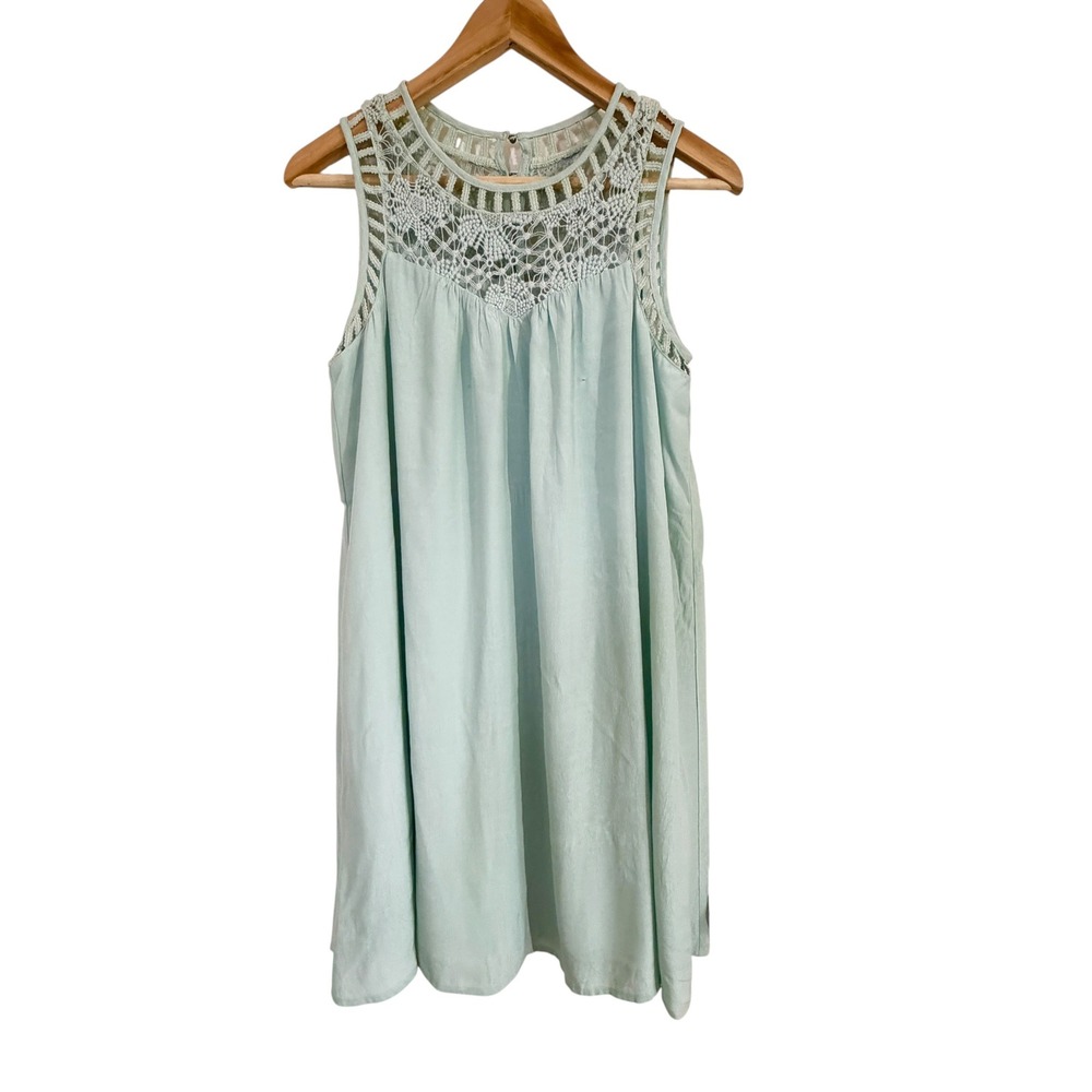 Altar'd State Lace‎ Tunic Babydoll Boho Mini Dress Top S Sleeveless Mint Green